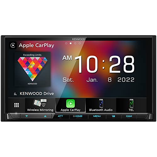 KENWOOD DMX9708S 6.95-Inch Capacitive Touch Screen, Car Stereo, Wired and Wireless CarPlay and Android Auto, Bluetooth, AM/FM Radio, MP3 Player, USB Port, Double DIN, 13-Band EQ, SiriusXM… KENWOOD DMX9708S 6.95-Inch Capacitive Touch Screen, Car Stereo, Wired and Wireless CarPlay and Android Auto, Bluetooth, AM/FM Radio, MP3 Player, USB Port, Double DIN, 13-Band EQ, SiriusXM…